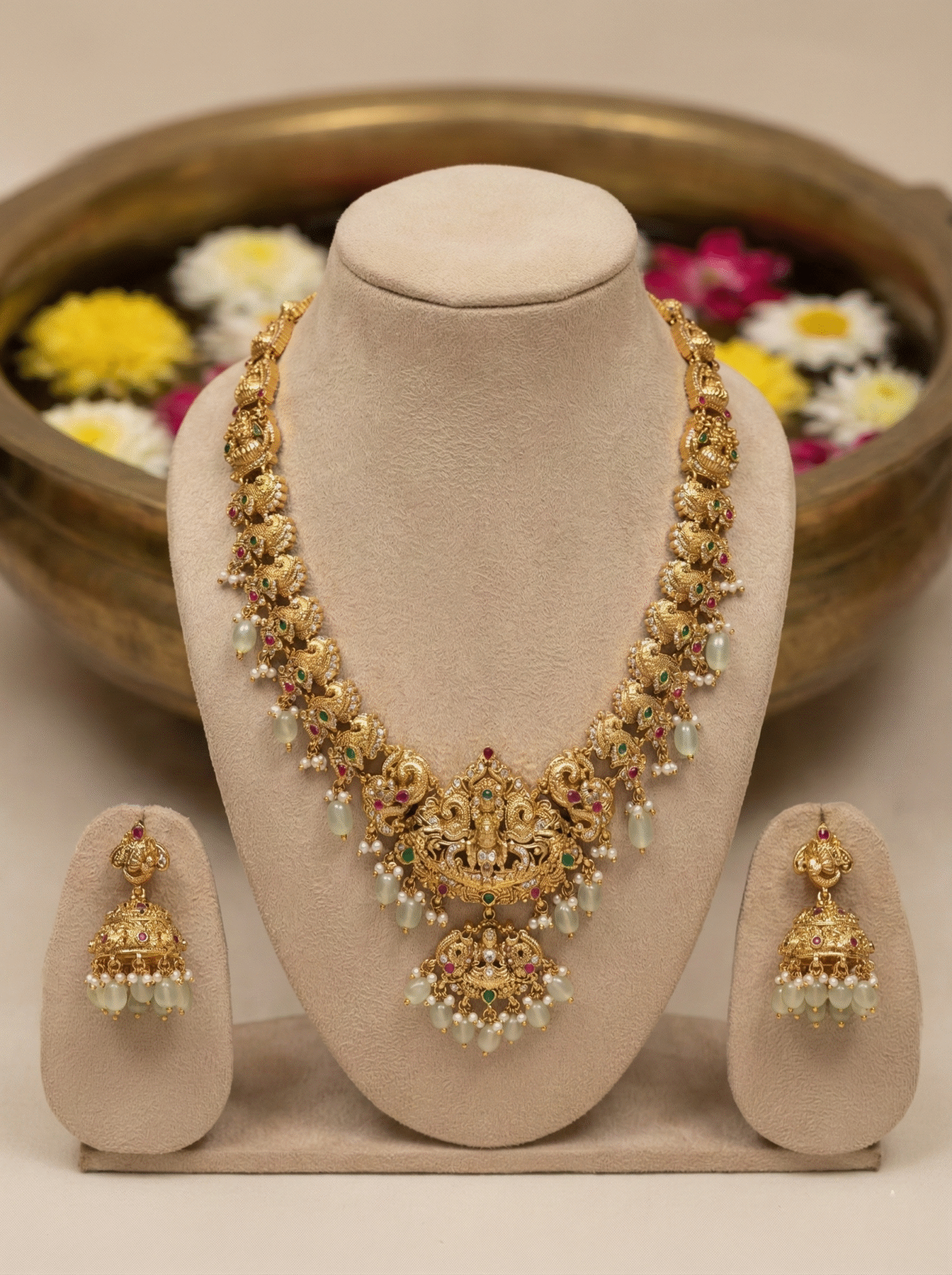 Lakshmi Devi Peacock Necklace