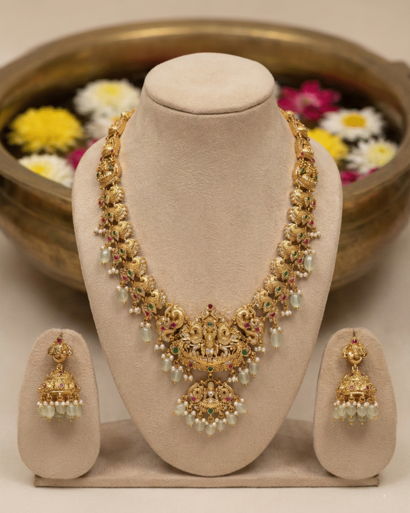 Lakshmi Devi Peacock Necklace