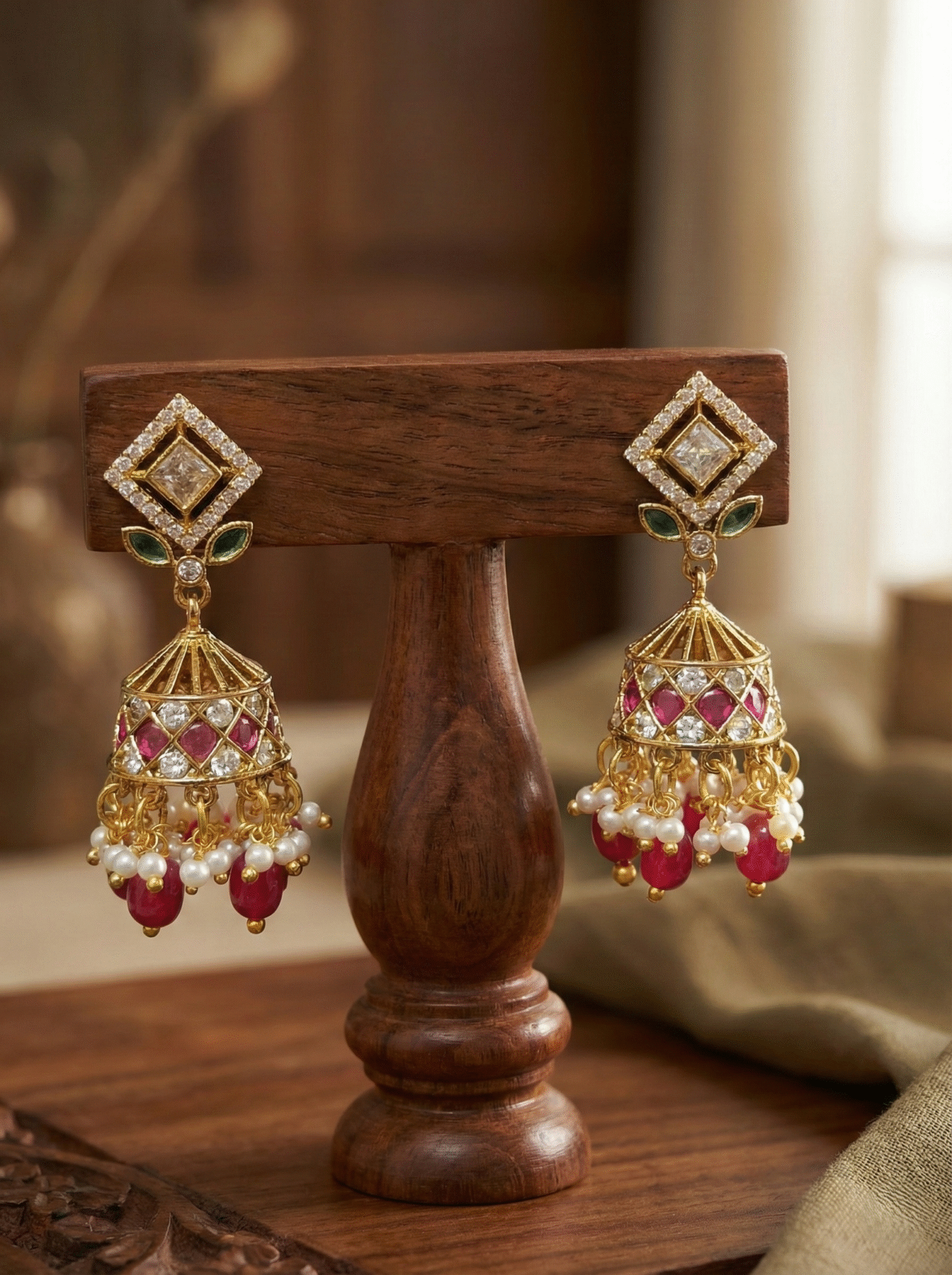 Kundan Jhumka Earrings