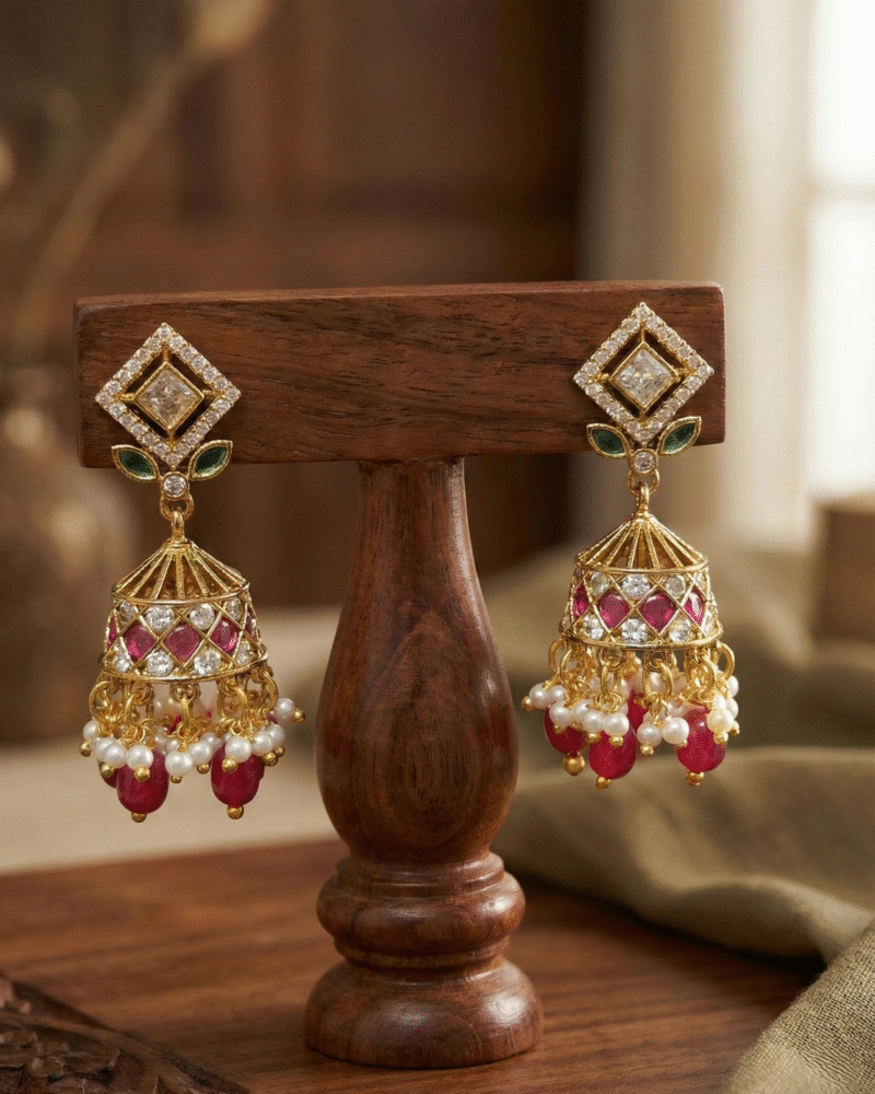 Kundan Jhumka Earrings